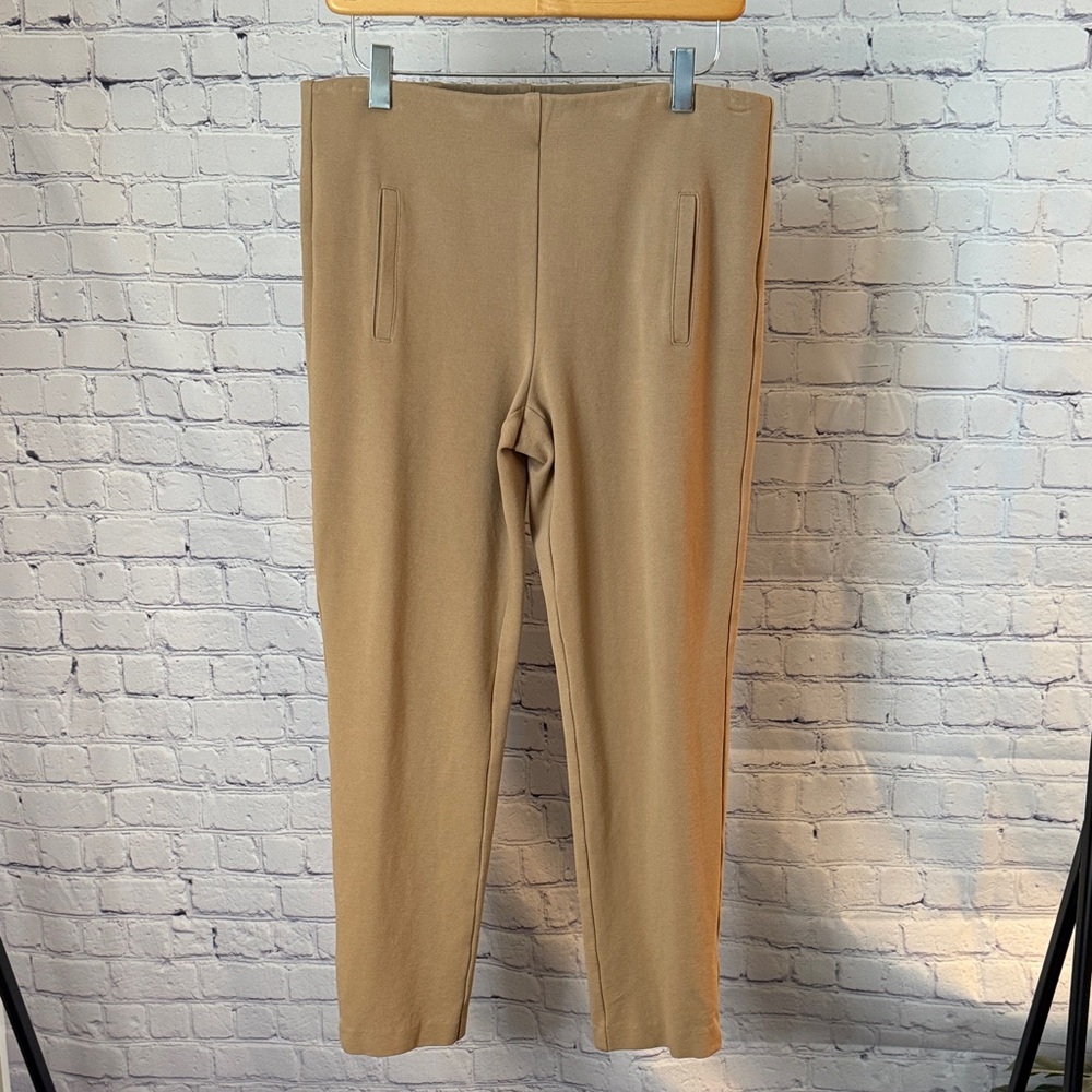 Chico's Tan Stretch Ponte Ankle Pants